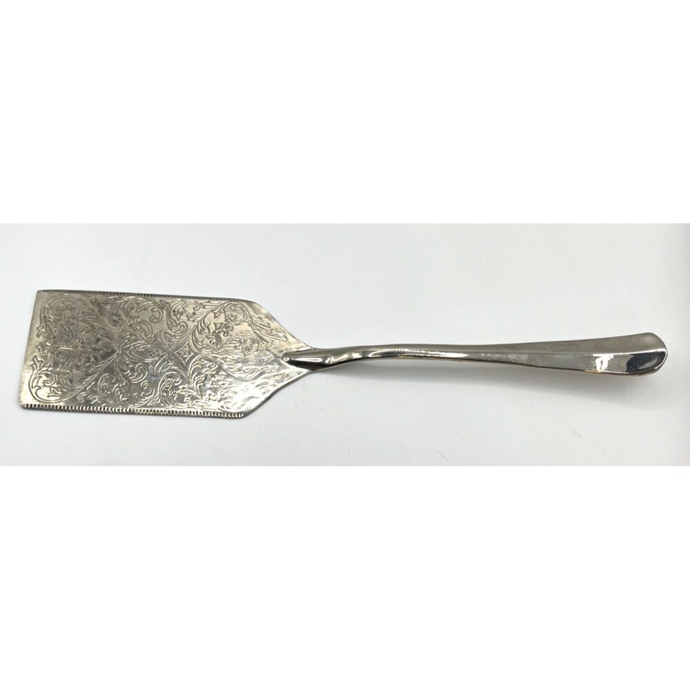 Vintage Ornate Engraved Silverplate Lasagna Server Pie Cake Serving Spatula